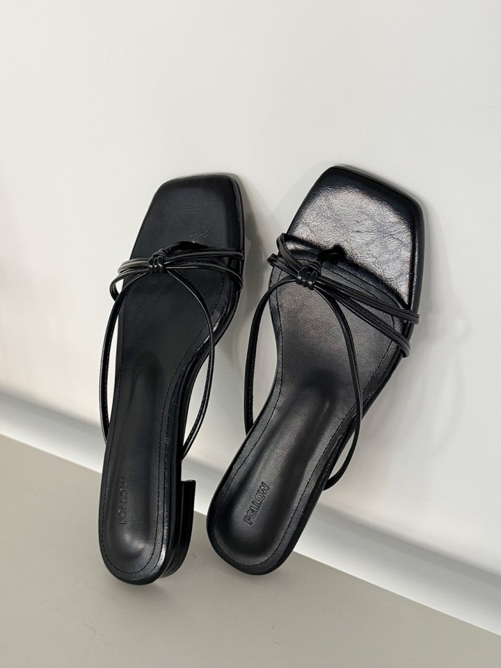 Vade - Korean Women Fashion - #momslook - Slim Twisted Slipper Sandals - 11
