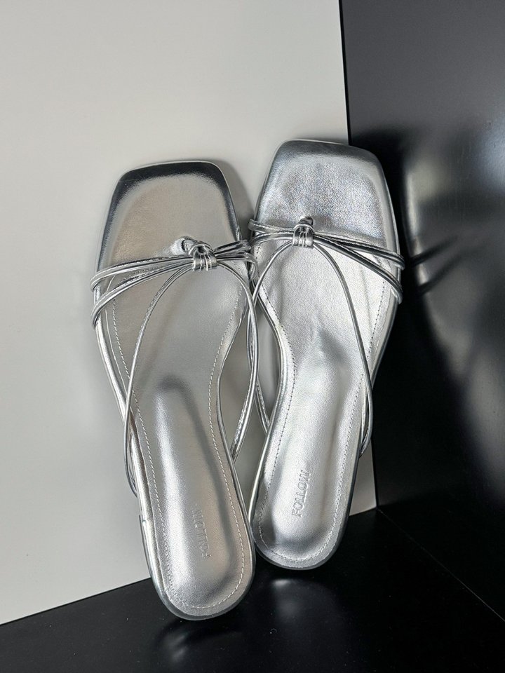 Vade - Korean Women Fashion - #momslook - Slim Twisted Slipper Sandals - 9