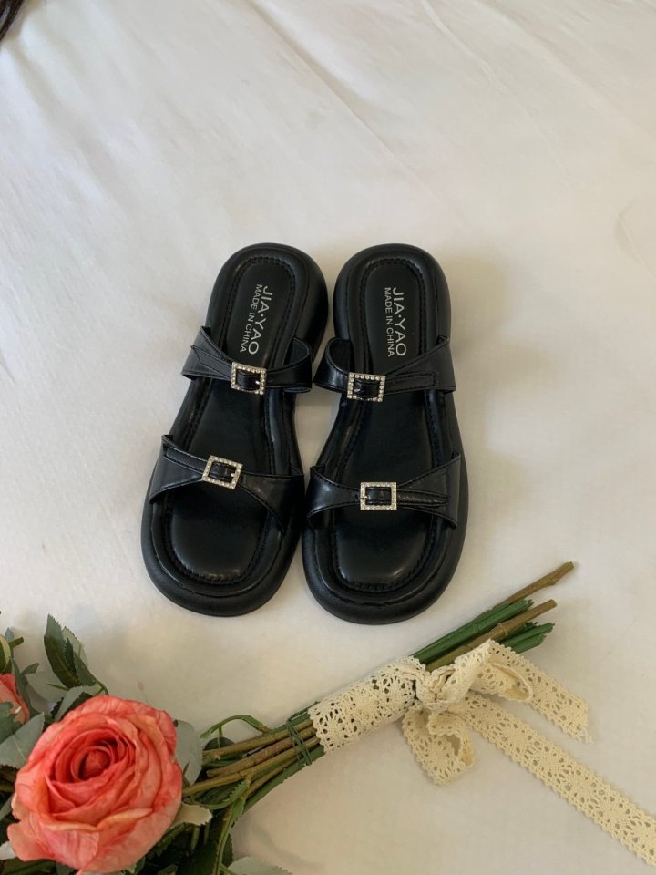 Vade - Korean Women Fashion - #momslook - Cubic Decor Square Sandals - 12