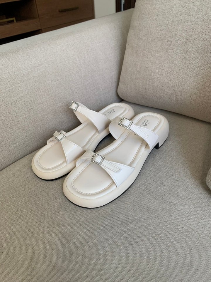Vade - Korean Women Fashion - #momslook - Cubic Decor Square Sandals - 6