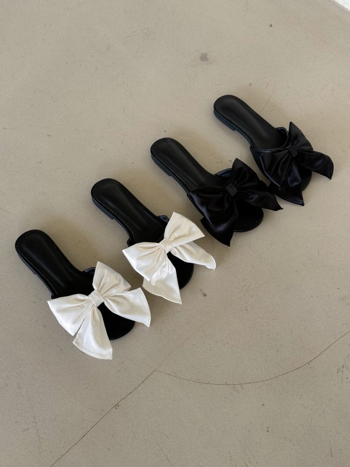 Vade - Korean Women Fashion - #momslook - Large Ribbon Slippers
