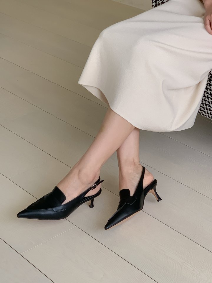 Vade - Korean Women Fashion - #momslook - Stiletto Loafer Heel Slingback - 6