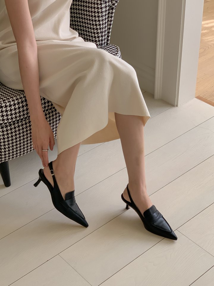 Vade - Korean Women Fashion - #momslook - Stiletto Loafer Heel Slingback - 7