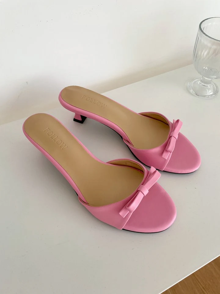 Vade - Korean Women Fashion - #momslook - Vivid Ribbon Mule Sandals - 3