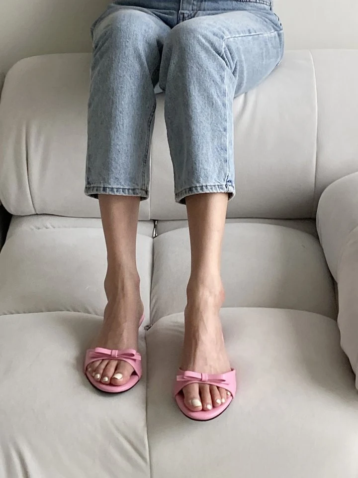 Vade - Korean Women Fashion - #momslook - Vivid Ribbon Mule Sandals - 7