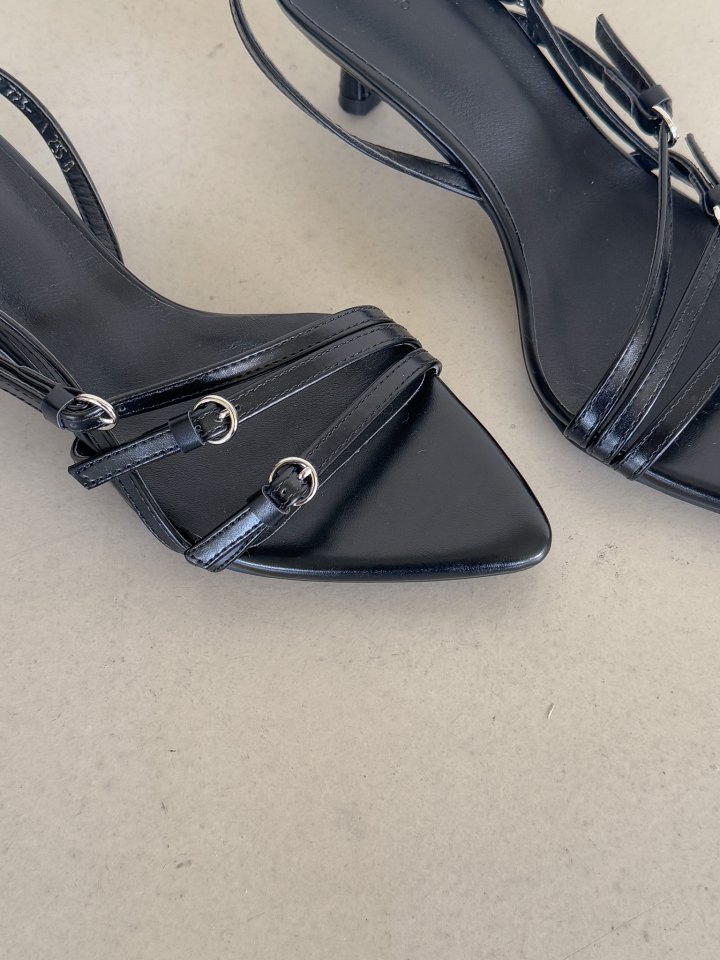 Vade - Korean Women Fashion - #momslook - Stiletto Buckle Velcro Summer Sandals - 2