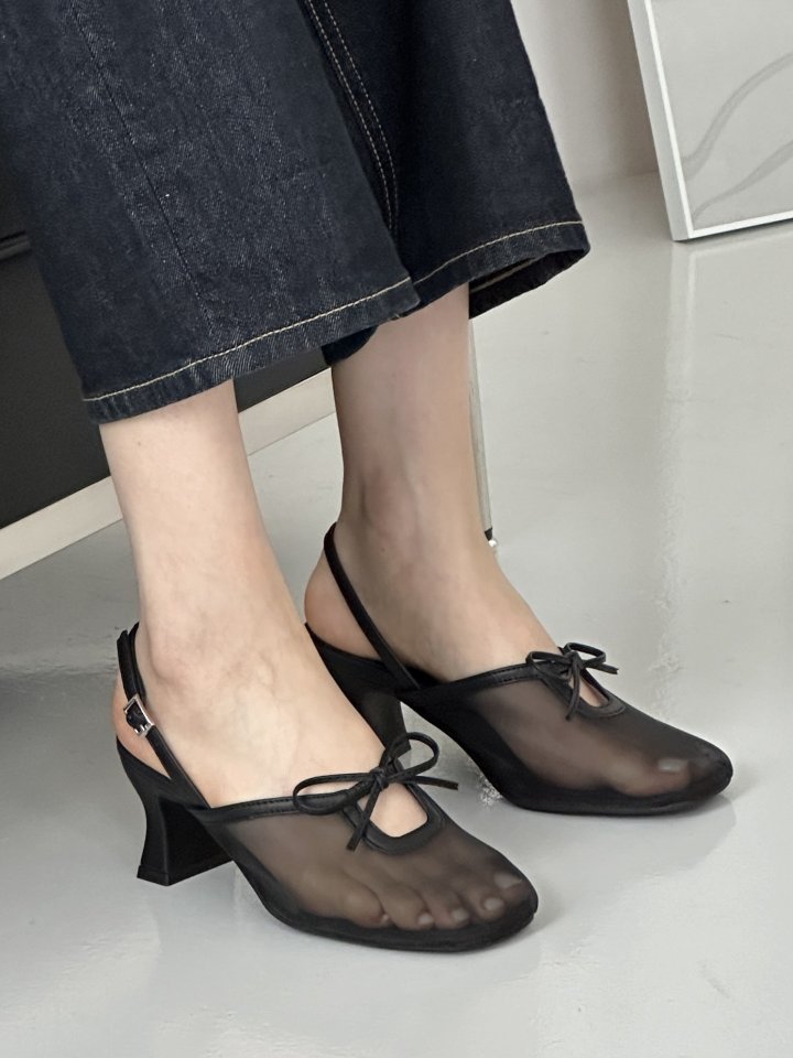 Vade - Korean Women Fashion - #momslook - Mesh Slingback