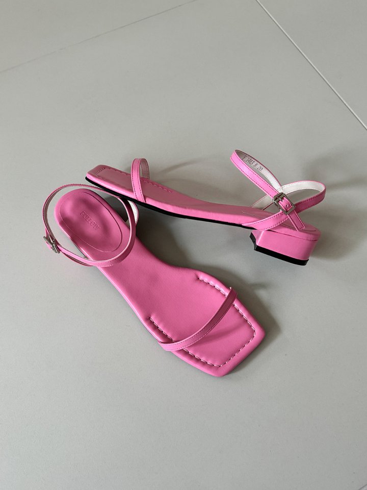 Vade - Korean Women Fashion - #pursuepretty - Square Strap Buckle Sandals