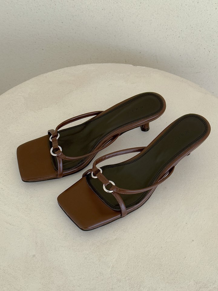 Vade - Korean Women Fashion - #pursuepretty - Square Buckle Sandals Mule Heel - 5