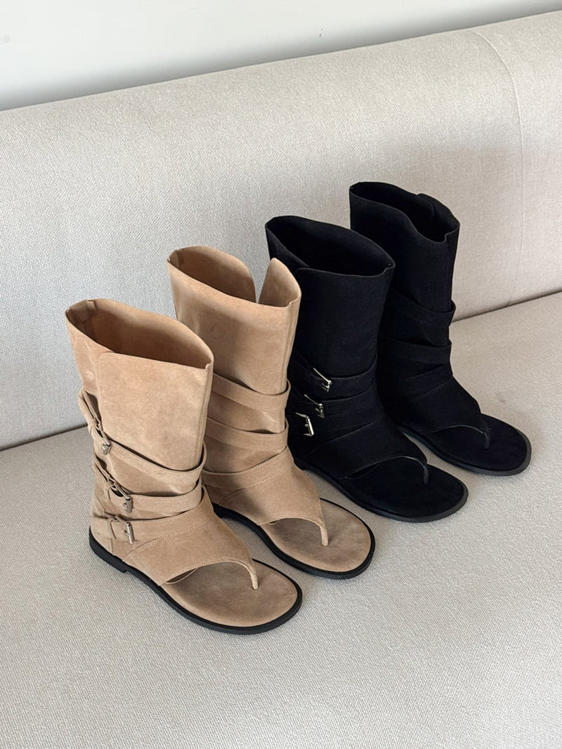 Vade - Korean Women Fashion - #pursuepretty - Unique Fit Ankle Open-toe Boots Slim Line Sandals - 12