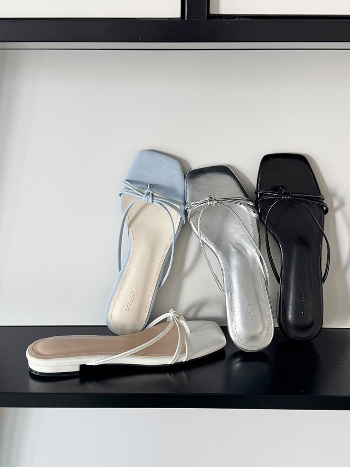 Vade - Korean Women Fashion - #pursuepretty - Slim Twisted Slipper Sandals