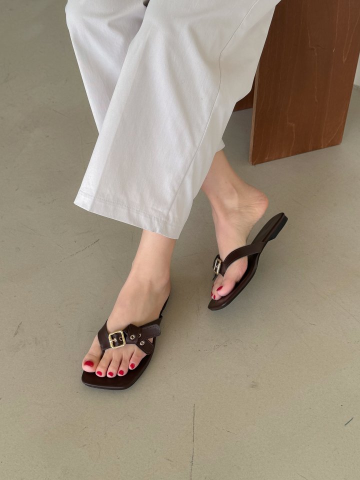 Vade - Korean Women Fashion - #restrostyle - Point Velcro Flip-Flop Sandals - 5