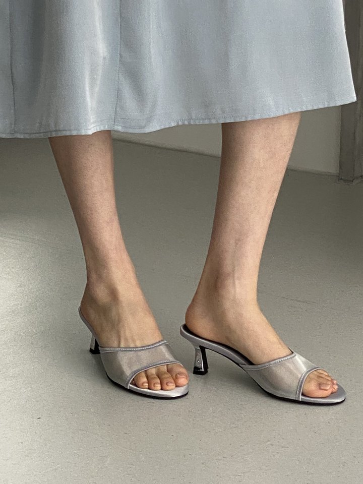 Vade - Korean Women Fashion - #restrostyle - Mesh Mule Sandals Heel - 9