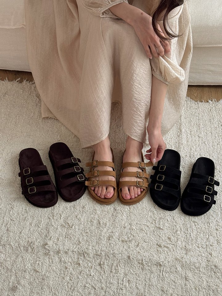 Vade - Korean Women Fashion - #restrostyle - Strap Suede Slipper Sandals - 7