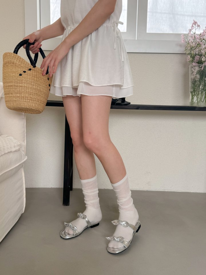 Vade - Korean Women Fashion - #pursuepretty - Ribbon Sandals Slipper - 4