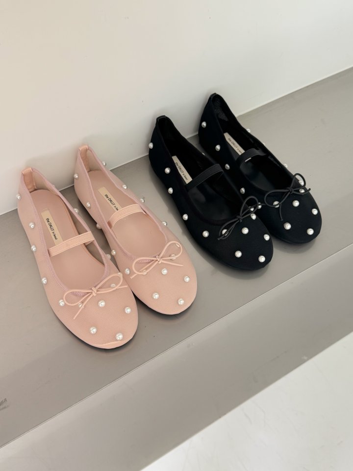 Vade - Korean Women Fashion - #restrostyle - Round Mesh Mary Jane Flat