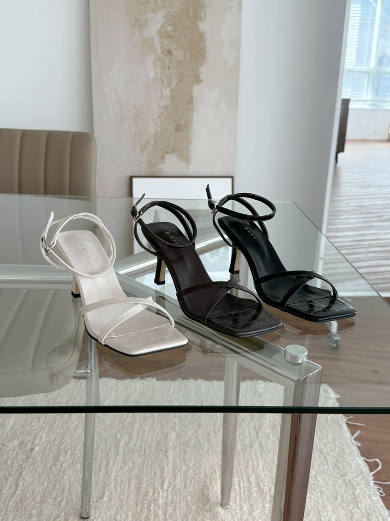 Vade - Korean Women Fashion - #restrostyle - Square Strap Sandals Heel - 12