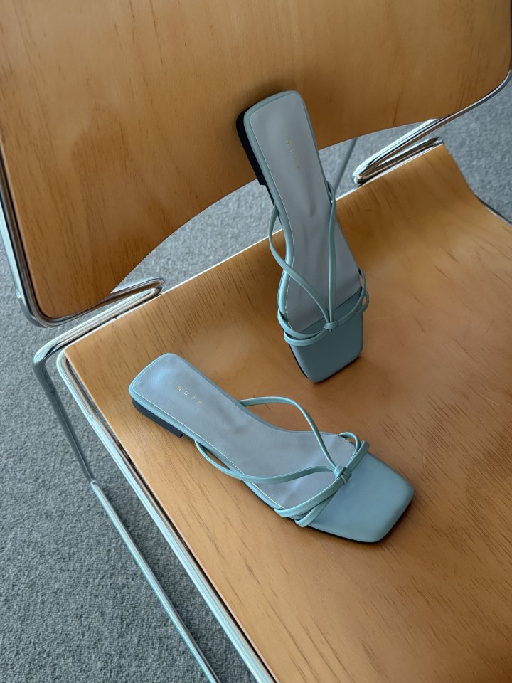 Vade - Korean Women Fashion - #restrostyle - Low Heel Flip-Flop Square Twisted Sandals - 2