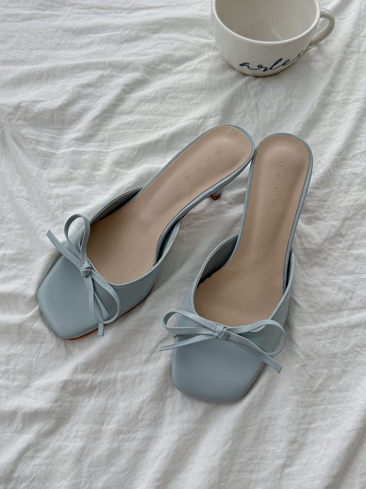 Vade - Korean Women Fashion - #restrostyle - Pastel Ribbon Mule Sandals - 9