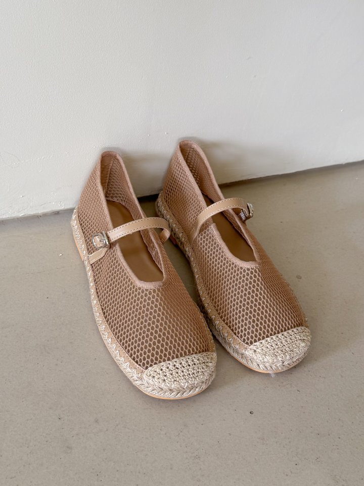 Vade - Korean Women Fashion - #romanticstyle - Rattan Flower Mary Jane Mesh Flat - 3