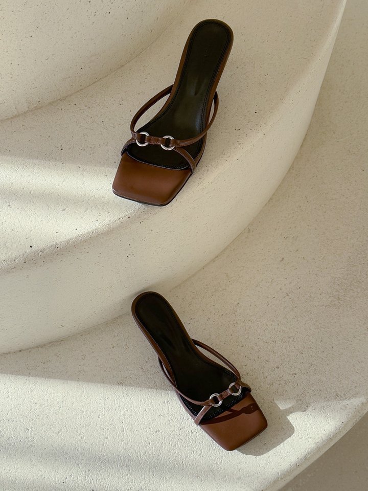 Vade - Korean Women Fashion - #romanticstyle - Square Buckle Sandals Mule Heel - 7