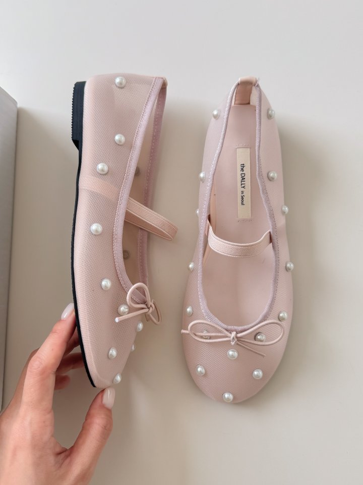 Vade - Korean Women Fashion - #romanticstyle - Round Mesh Mary Jane Flat - 2