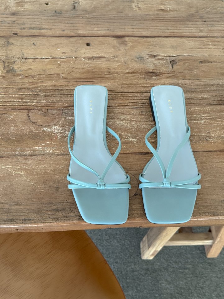 Vade - Korean Women Fashion - #romanticstyle - Low Heel Flip-Flop Square Twisted Sandals - 3