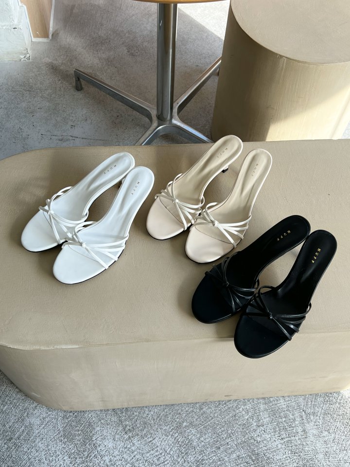 Vade - Korean Women Fashion - #romanticstyle - Sandals Round Twisted Mule Heel - 2