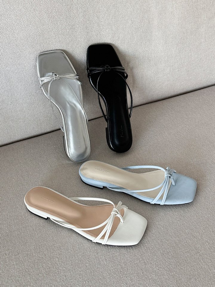 Vade - Korean Women Fashion - #romanticstyle - Slim Twisted Slipper Sandals - 3