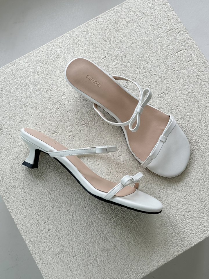 Vade - Korean Women Fashion - #shopsmall - Round Toe Ribbon Strap Sandals Heel - 5