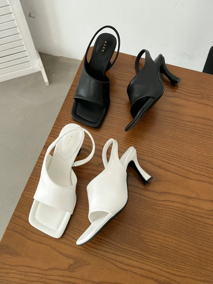 Vade - Korean Women Fashion - #shopsmall - Square Slingback Sandals Heel