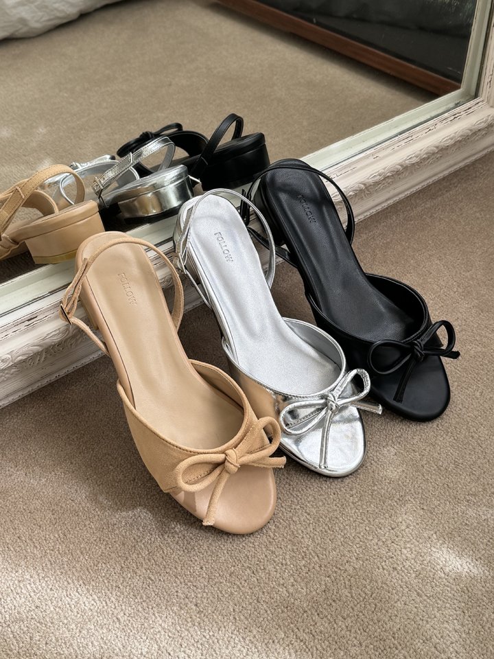 Vade - Korean Women Fashion - #shopsmall - Ribbon Vivid Slingback Sandals - 4
