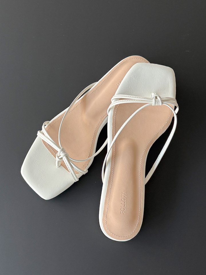 Vade - Korean Women Fashion - #thatsdarling - Slim Twisted Slipper Sandals - 5