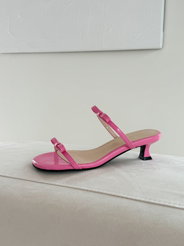 Vade - Korean Women Fashion - #thelittlethings - Round Toe Ribbon Strap Sandals Heel - 7