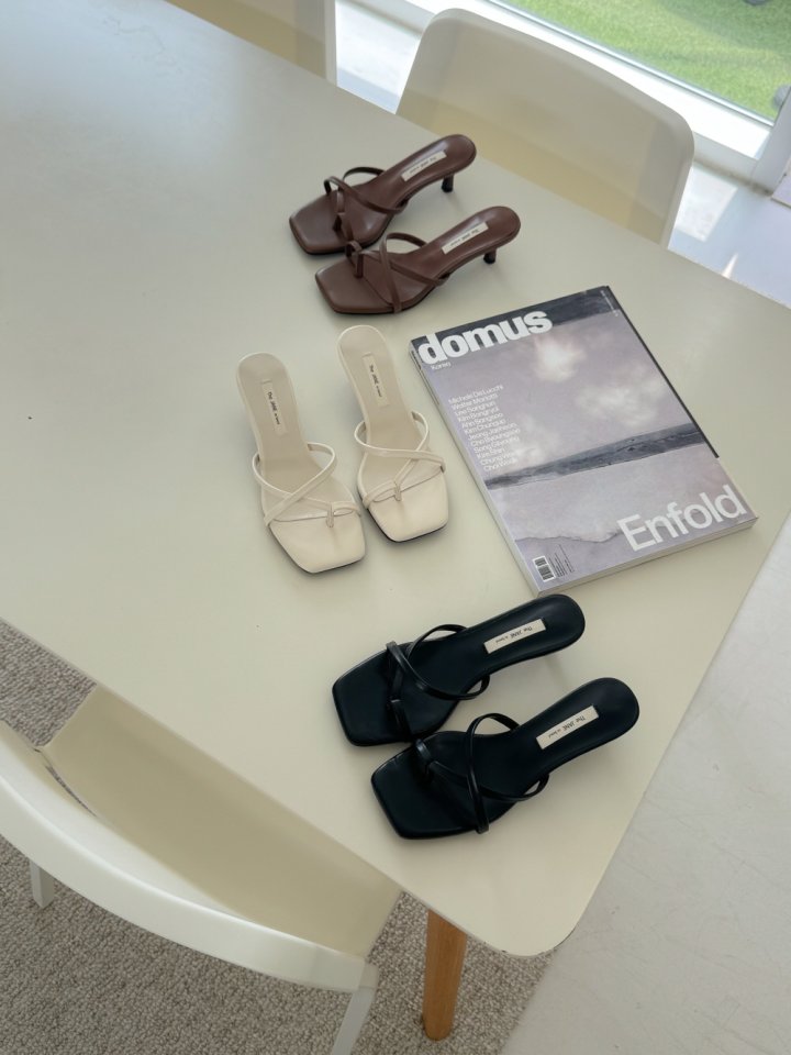 Vade - Korean Women Fashion - #thelittlethings - Square Open Mule Sandals Heel - 2