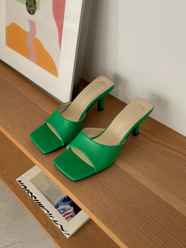 Vade - Korean Women Fashion - #thelittlethings - Square Basic Soft Sandals Mule - 9