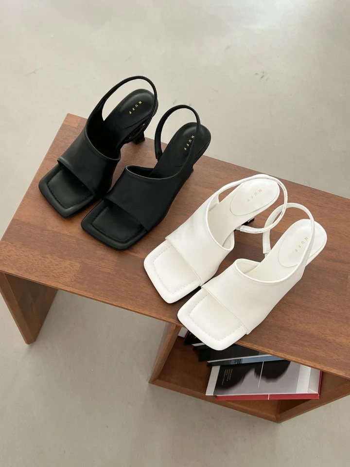 Vade - Korean Women Fashion - #thelittlethings - Square Slingback Sandals Heel - 3