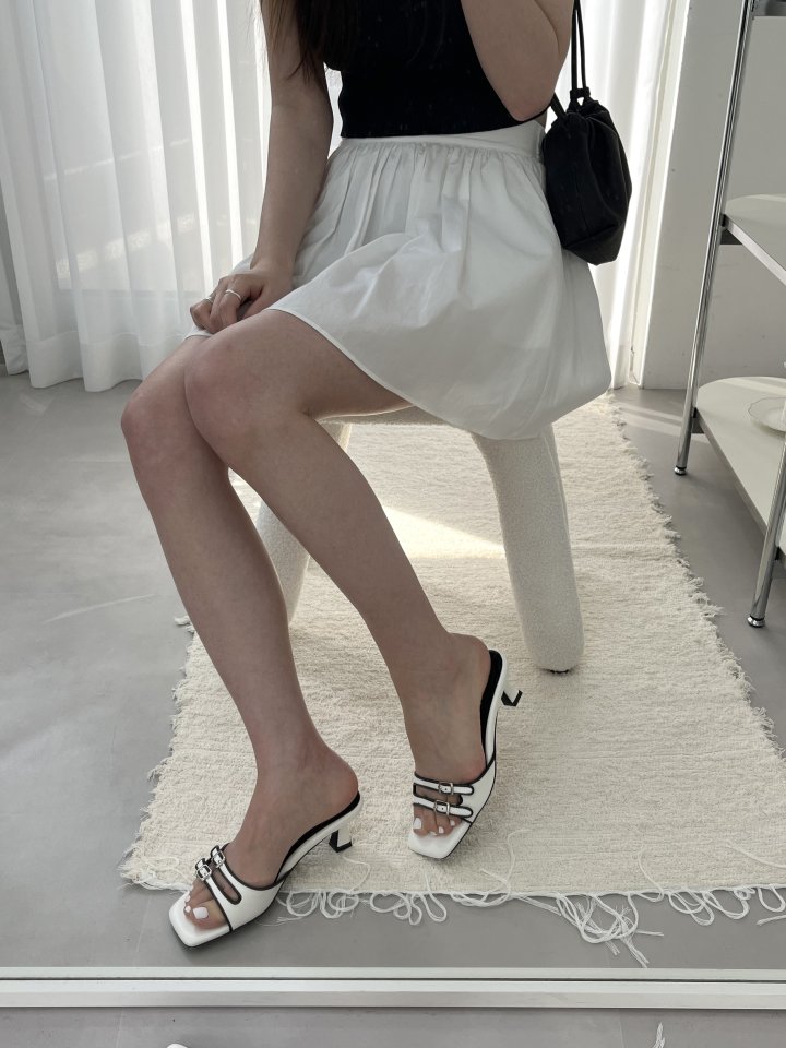 Vade - Korean Women Fashion - #thelittlethings - Colorblock Double Strap Square Sandals Heels - 5