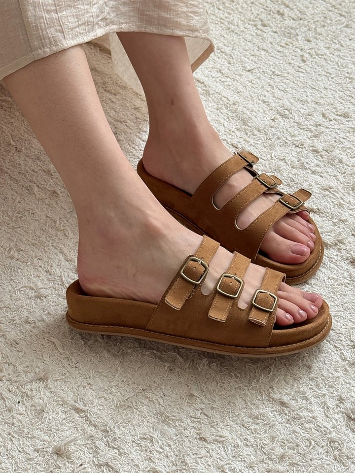 Vade - Korean Women Fashion - #womensfashion - Strap Suede Slipper Sandals - 4