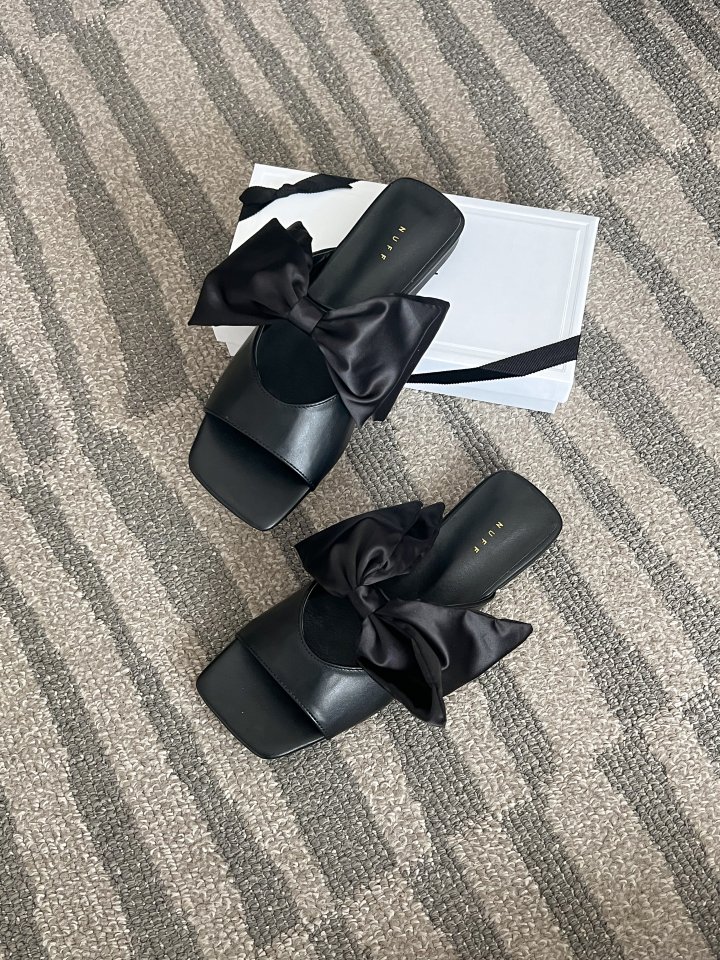 Vade - Korean Women Fashion - #vintageinspired - Ribbon Square Strap Sandals - 7