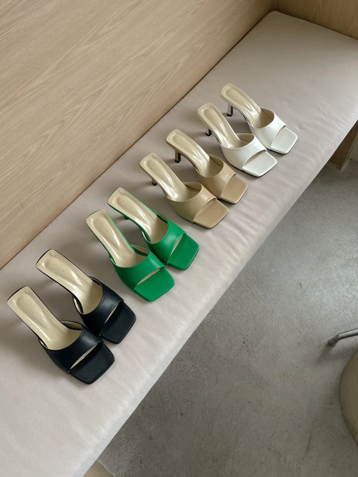 Vade - Korean Women Fashion - #vintageinspired - Square Basic Soft Sandals Mule - 2