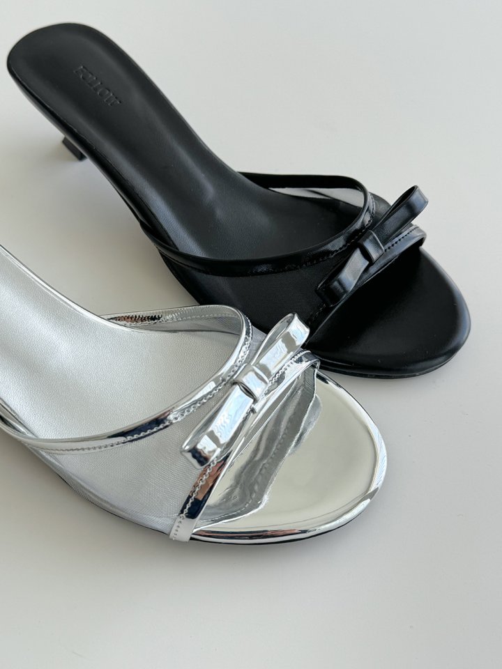 Vade - Korean Women Fashion - #vintageinspired - Slim Mule Ribbon Stiletto Sandals - 10