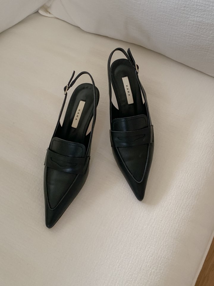 Vade - Korean Women Fashion - #vintagekidsstyle - Stiletto Loafer Heel Slingback - 11