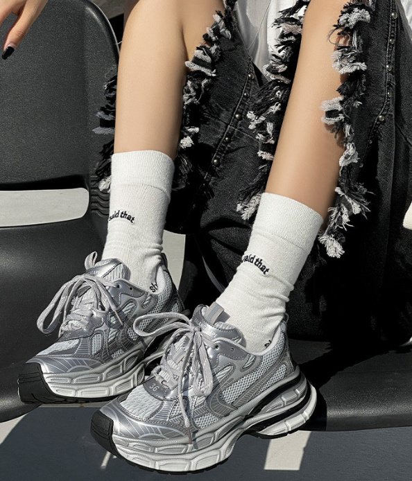 Vade - Korean Women Fashion - #womensfashion - Basic Chunky Platform Sneakers - 5