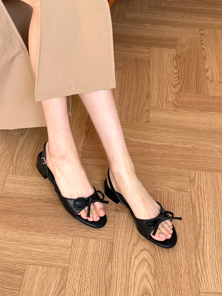 Vade - Korean Women Fashion - #womensfashion - Ribbon Vivid Slingback Sandals - 11