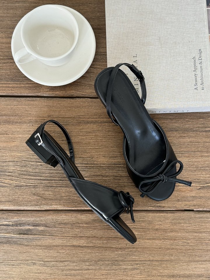 Vade - Korean Women Fashion - #womensfashion - Ribbon Vivid Slingback Sandals - 7