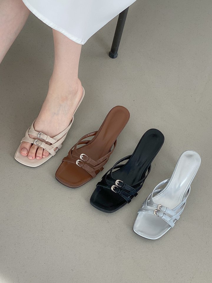 Vade - Korean Women Fashion - #womensfashion - Strap Double Line Sandals Summer Slipper Mule - 2