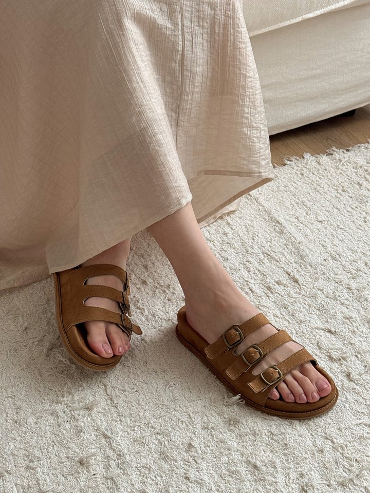 Vade - Korean Women Fashion - #womensfashion - Strap Suede Slipper Sandals - 3