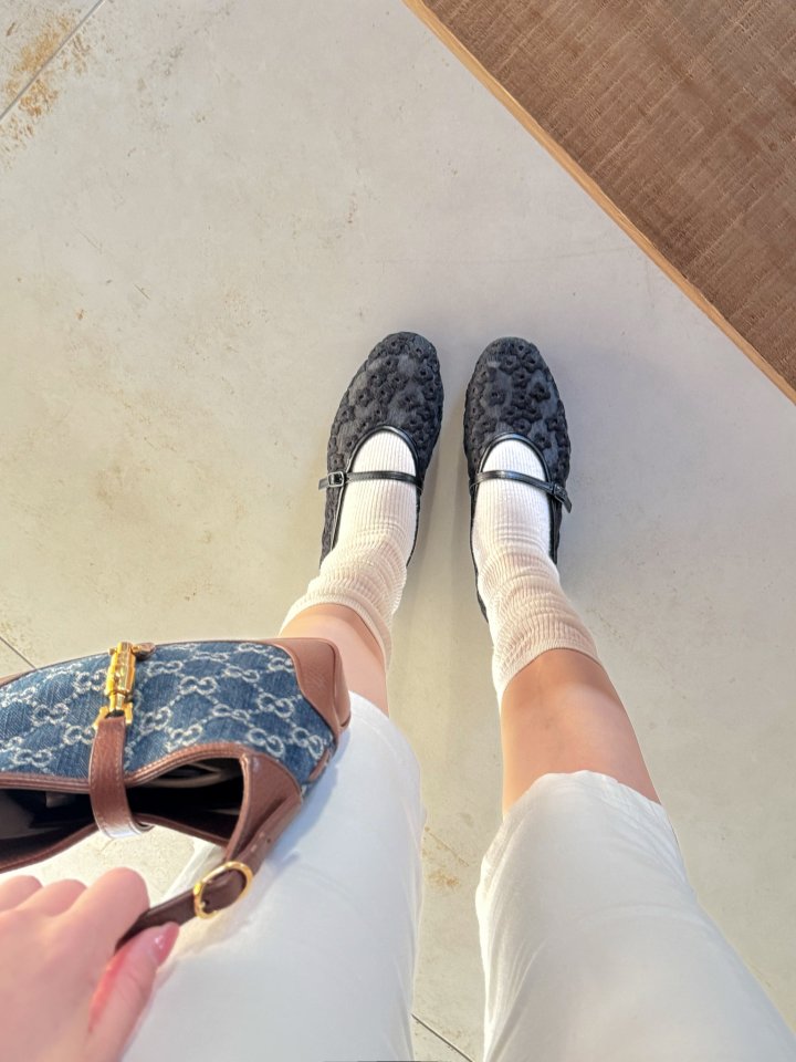 Vade - Korean Women Fashion - #womensfashion - Mesh Strap Floral Flat - 9