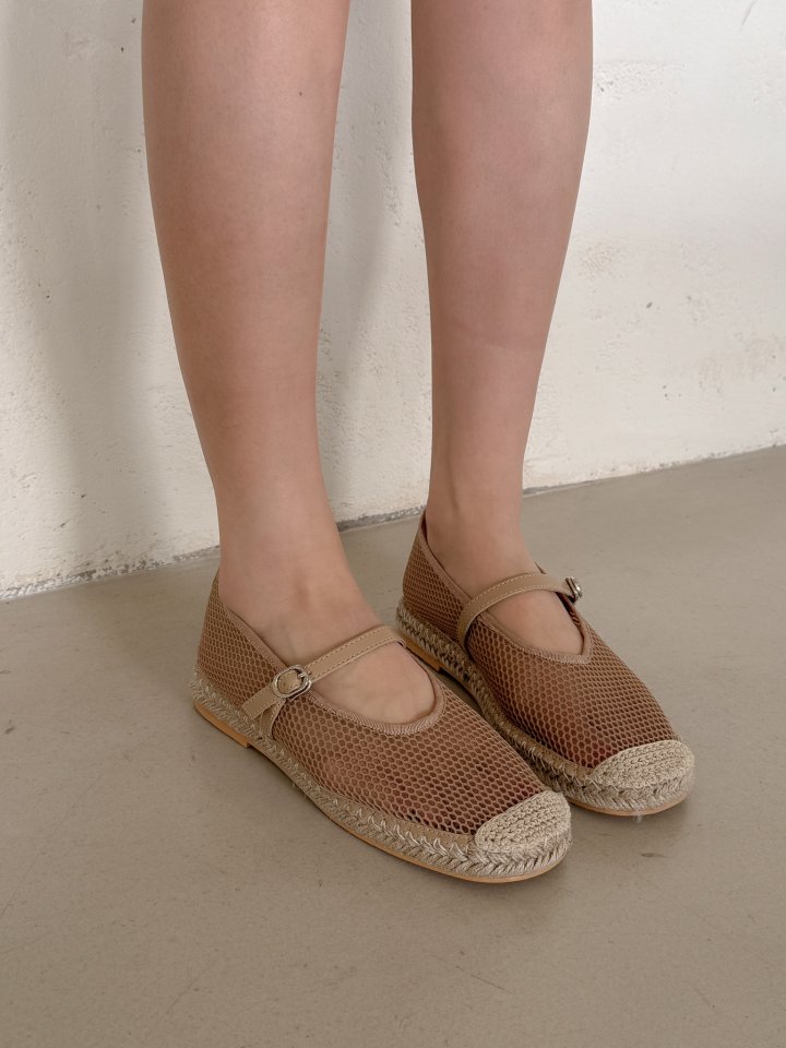 Vade - Korean Women Fashion - #womensfashion - Rattan Flower Mary Jane Mesh Flat - 12